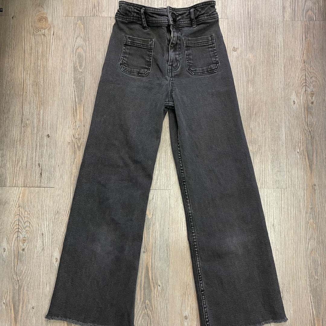 Black Zara Wide Bottom Leg Jeans, 11-12Y