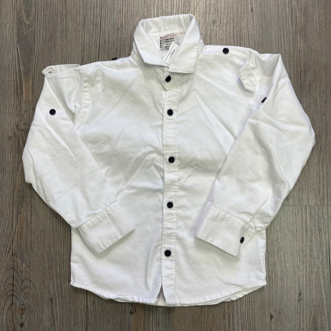 White Bad Boys Modern Classic LS Shirt, 4Y