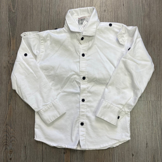 White Bad Boys Modern Classic LS Shirt, 4Y