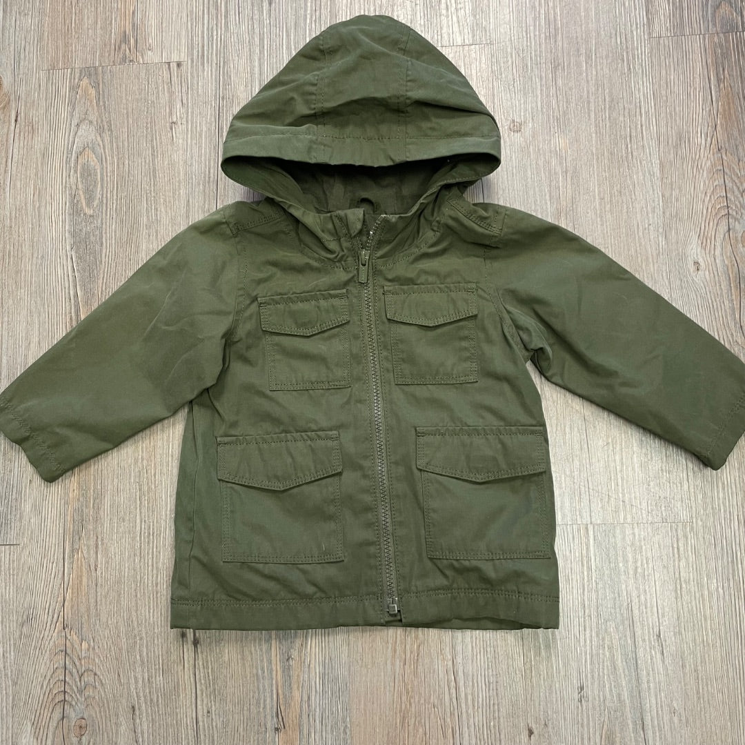 Green Old Navy Lined Hooded Spring Jacket, 18-24M