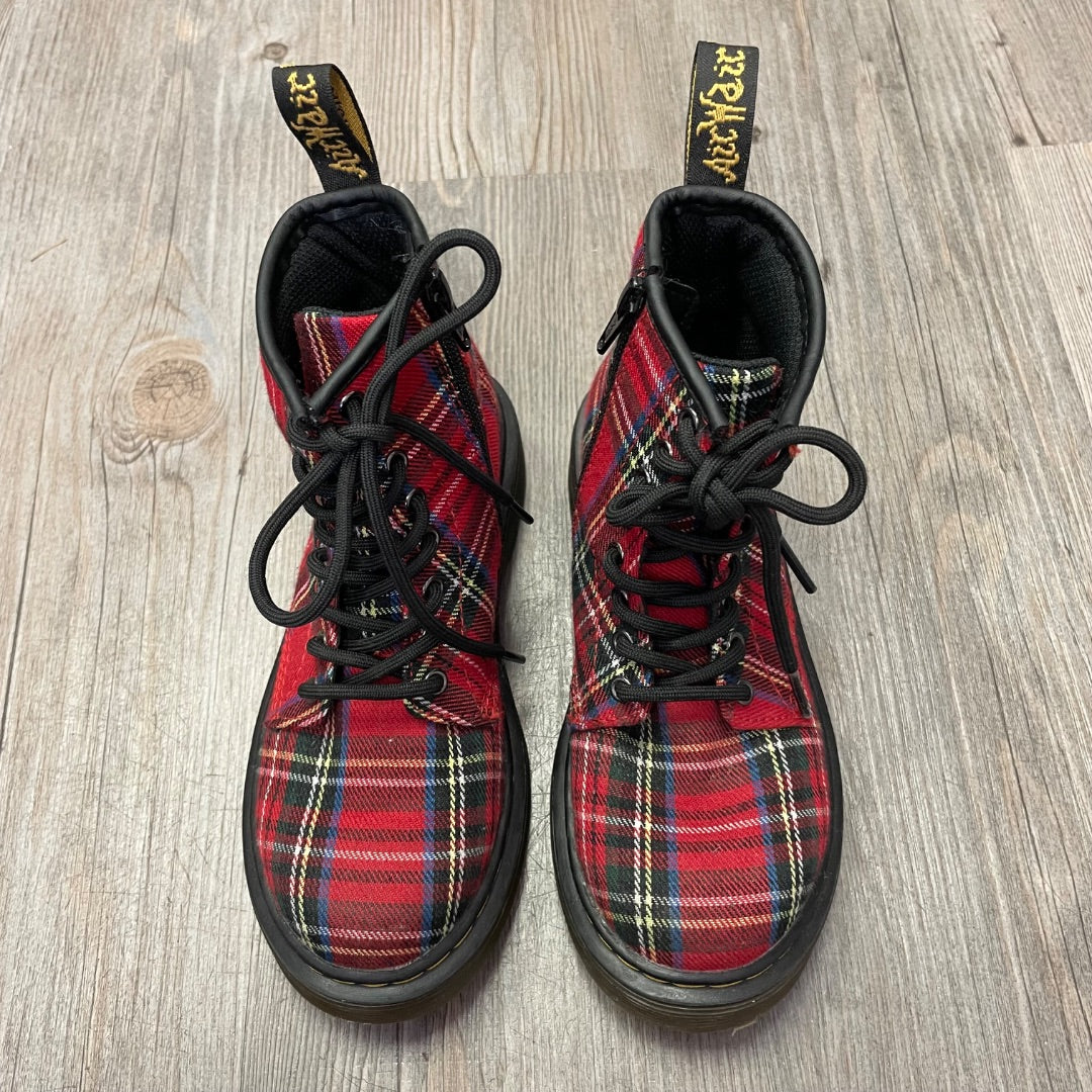 Plaid Dr Martens Hightop Side Zip Shoes, 13Y