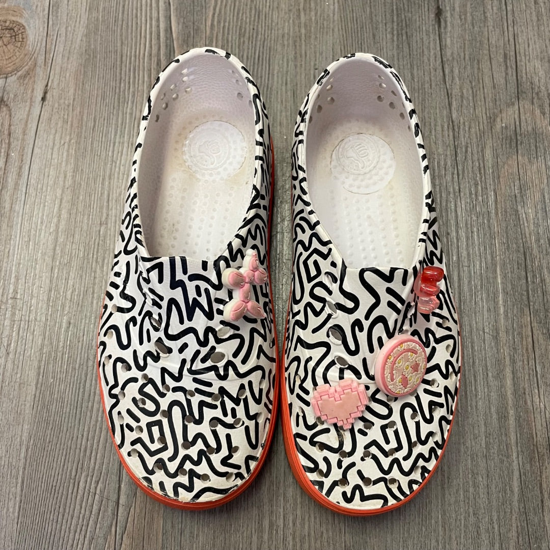 Black Print Native Verona slip on Shoes, C13