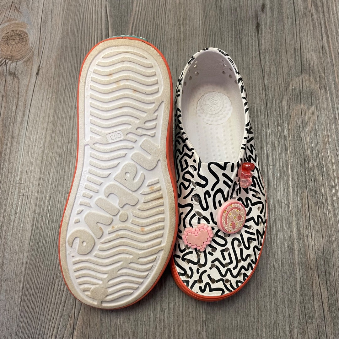 Black Print Native Verona slip on Shoes, C13