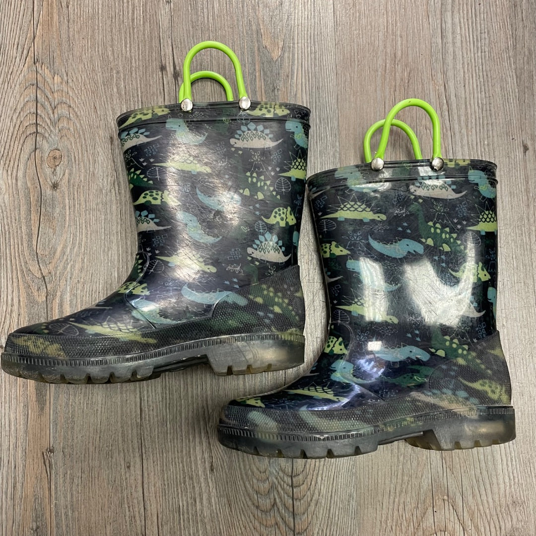 Dino Print  Lights Up Rain Boots, 1Y