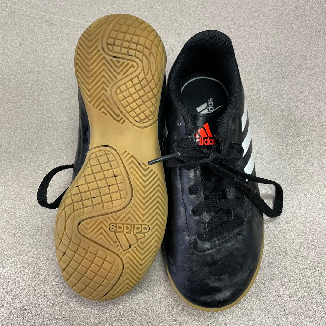 Black Adidas Indoor Soccer Cleats, 12Y