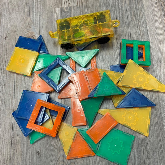 Multi Colour Titan Tiles 49 PCS Magnetic Tiles Shapes, Pre-owned