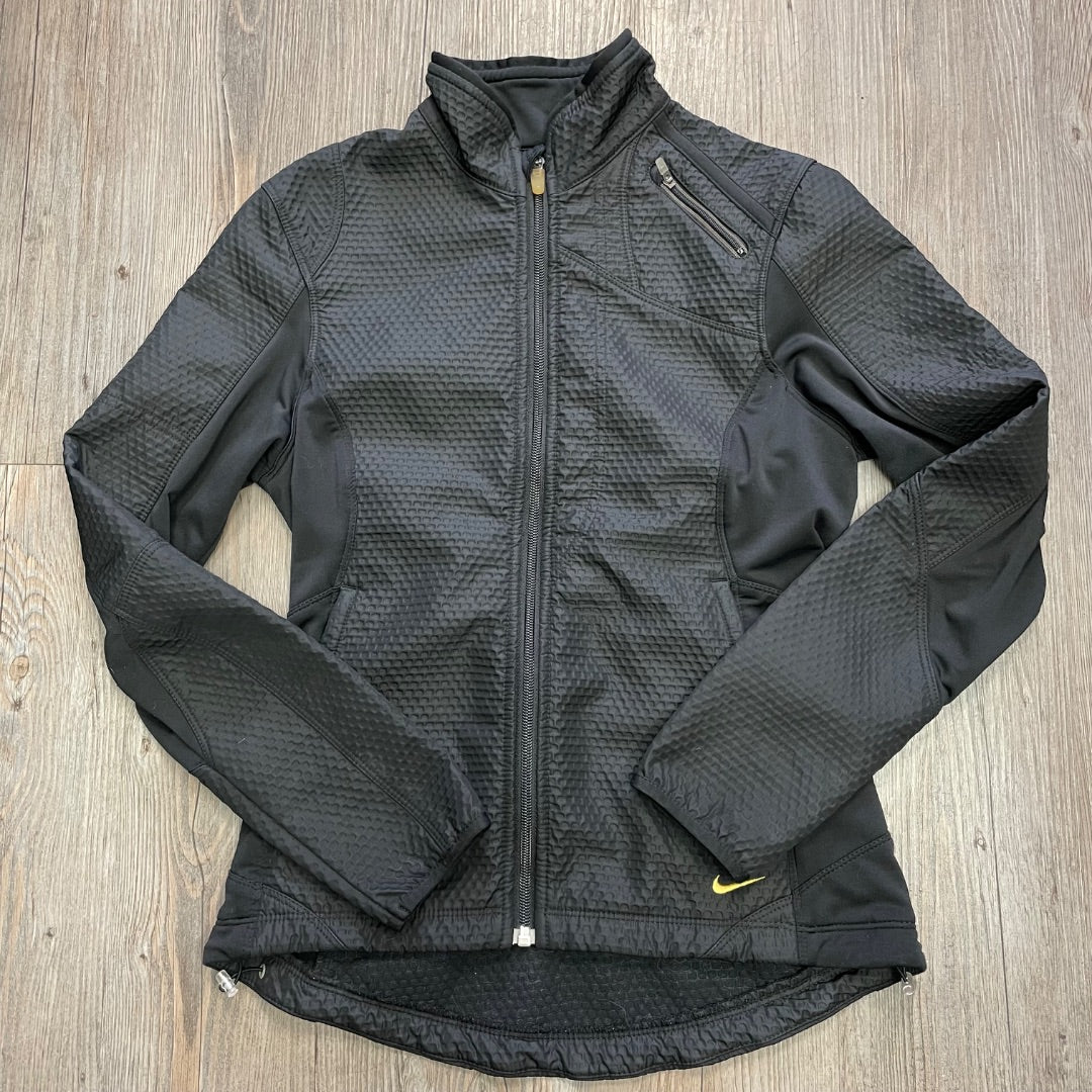 Black Nike Zip Up Spring Jacket, 14-16Y