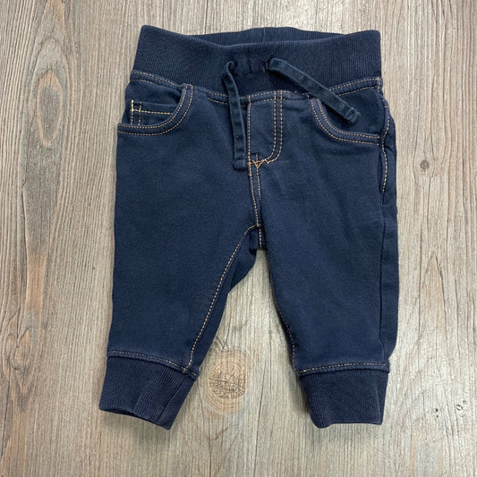 Navy Gap Elastic Waist Pants, 3-6M