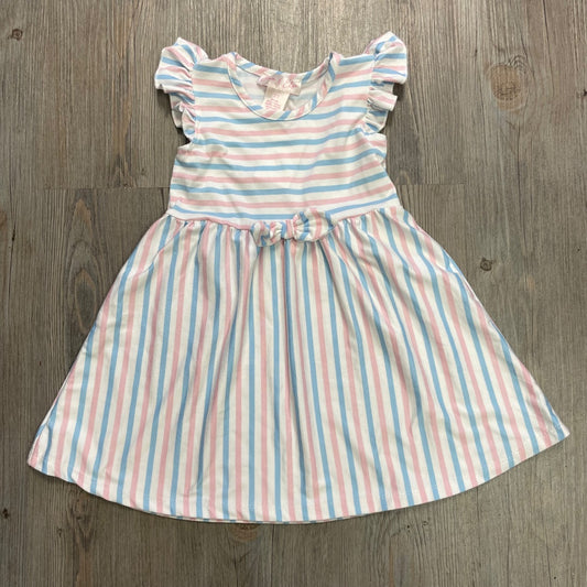 Stripe Pink Blue Emma & Elsa Summer Dress, 2Y