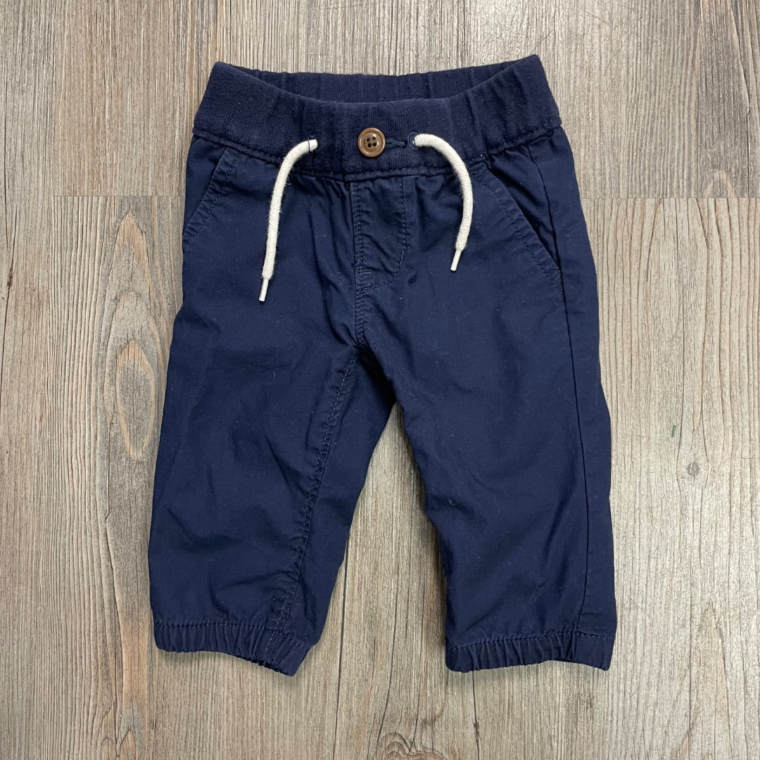 Navy Gap Elastic Waist Pants, 3-6M