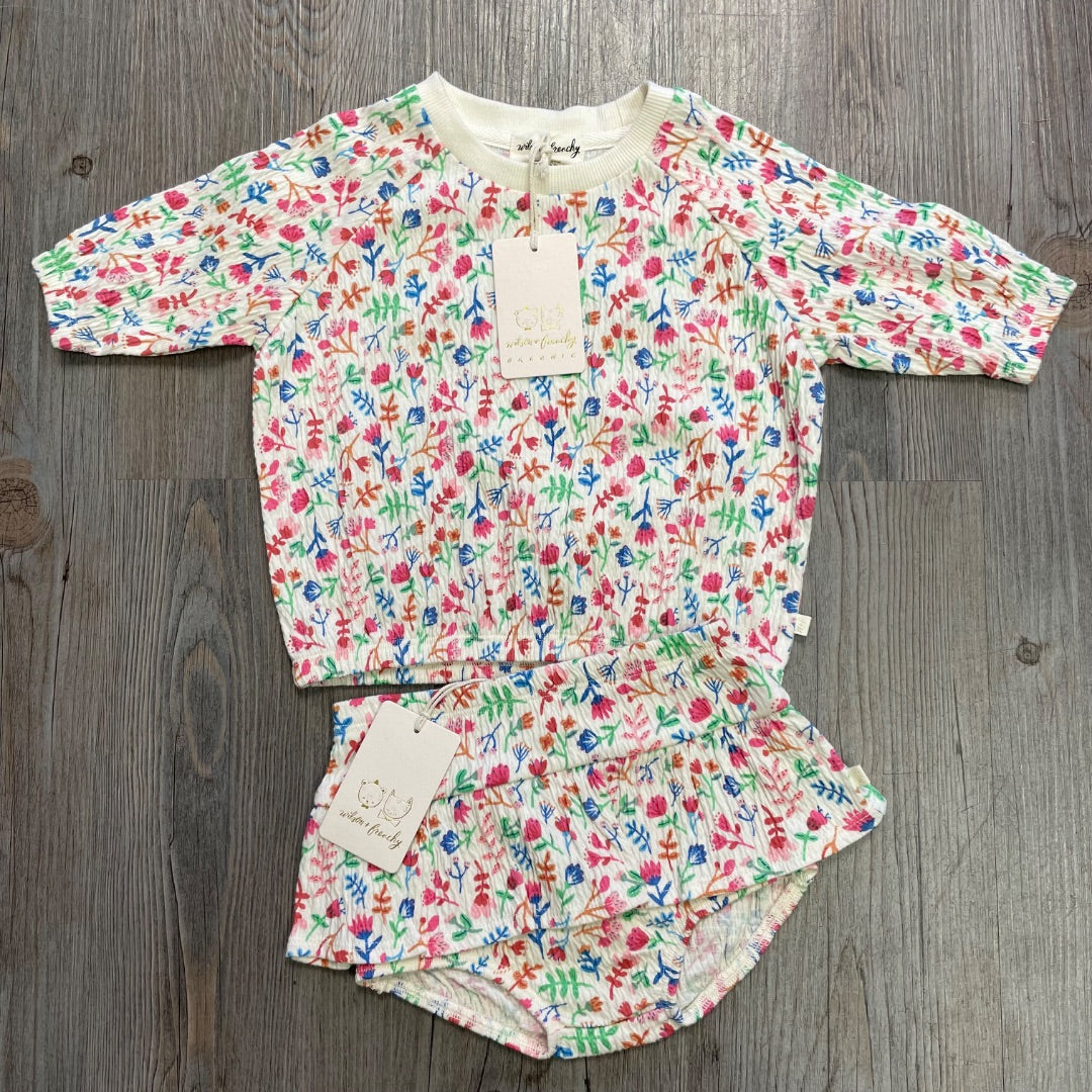 Tropical Garden Wilson & Frenchy Organic Crinkle Sweat + Nappy Pant, 0-3M