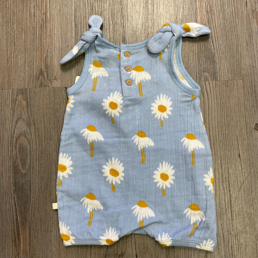 Daisy Floral Wilson & Frenchy Organic Crinkle Tie Playsuit, 0-3M