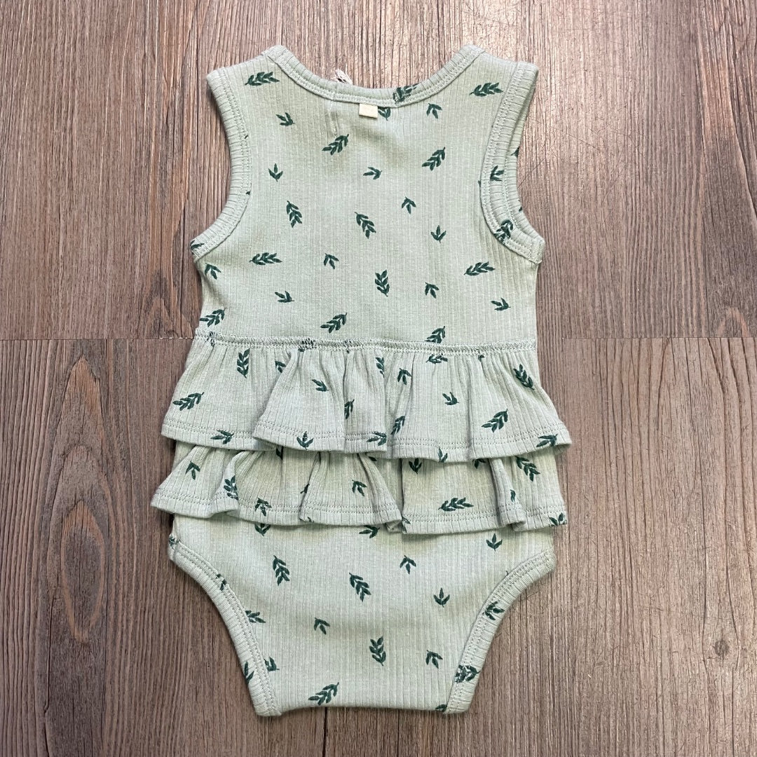 Falling Leaf Wilson & Frenchy Organic Rib Ruffle Bodysuit, 0-3M