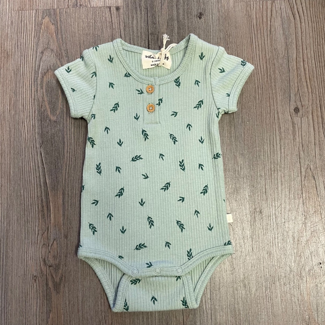 Falling Leaf Wilson & Frenchy Organic Rib Henley Bodysuit, 0-3M
