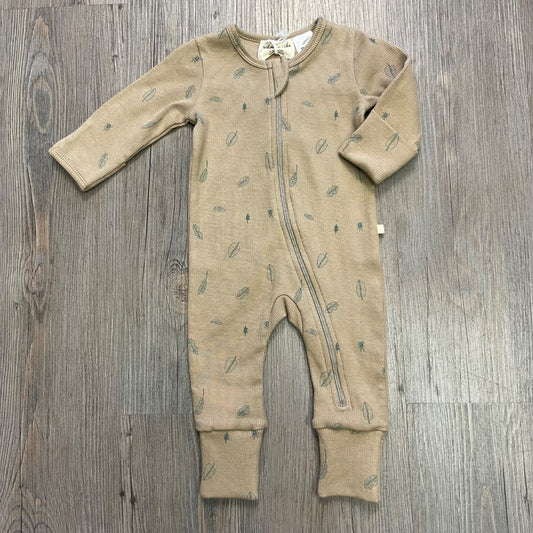 Jungle Leaf Wilson & Frenchy Organic Zipsuit With Feet, 0-3M