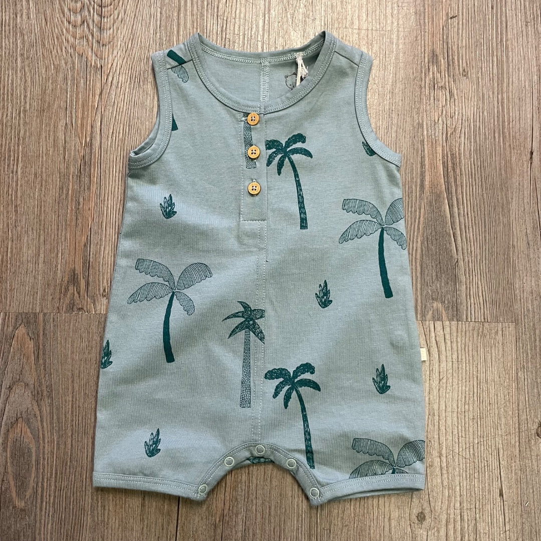 Palm Wilson & Frenchy Organic Henley Growsuit, 0-3M
