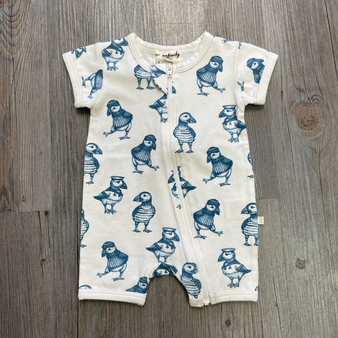 Puffin Wilson & Frenchy Organic Boyleg Zipsuit, 0-3M
