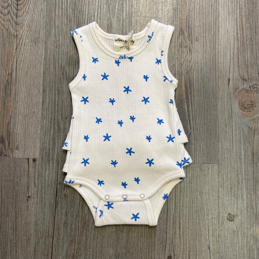 Little Starfish Wilson & Frenchy Organic Rib Ruffle Bodysuit, 0-3M