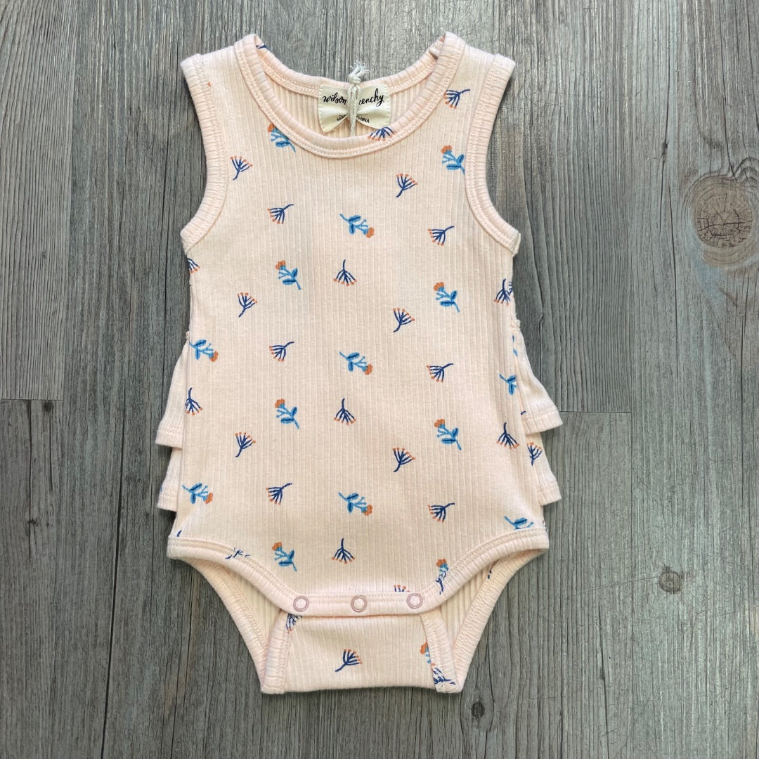 Little Flower Wilson & Frenchy Organic Rib Ruffle Bodysuit, 0-3M