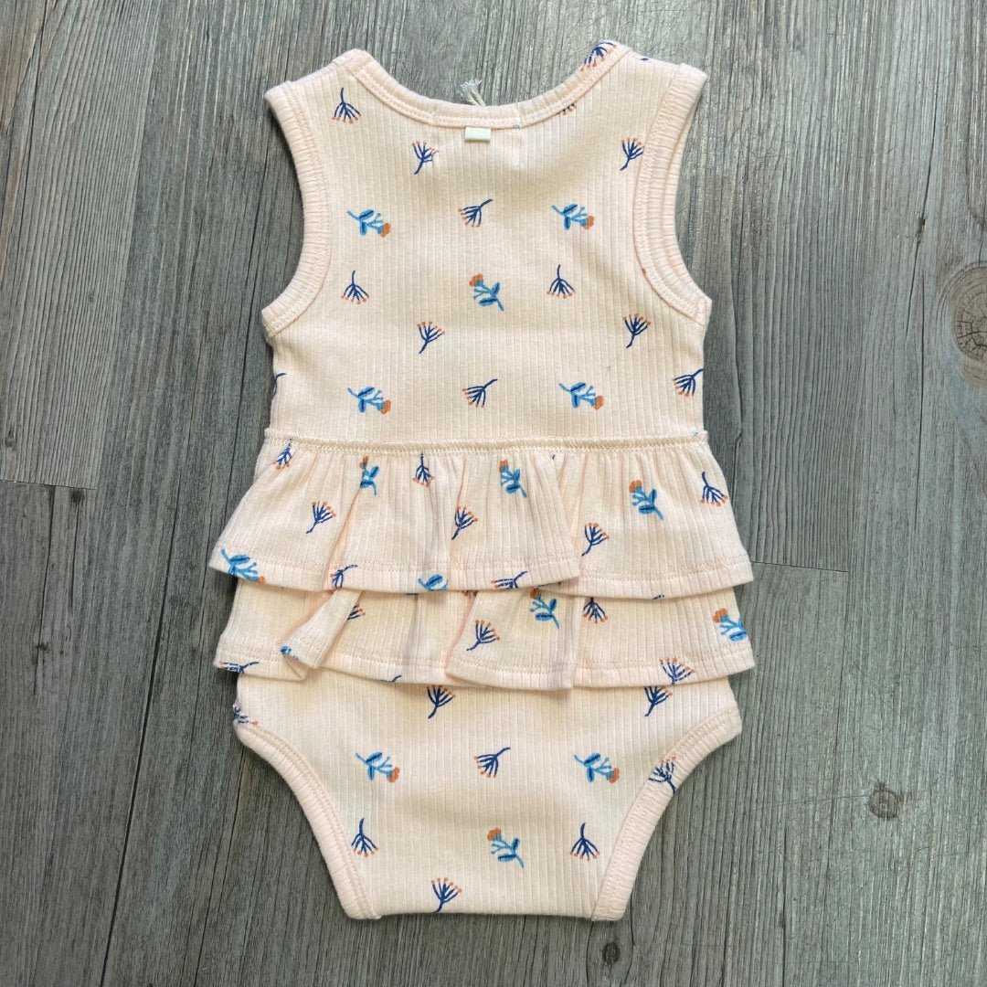 Little Flower Wilson & Frenchy Organic Rib Ruffle Bodysuit, 0-3M