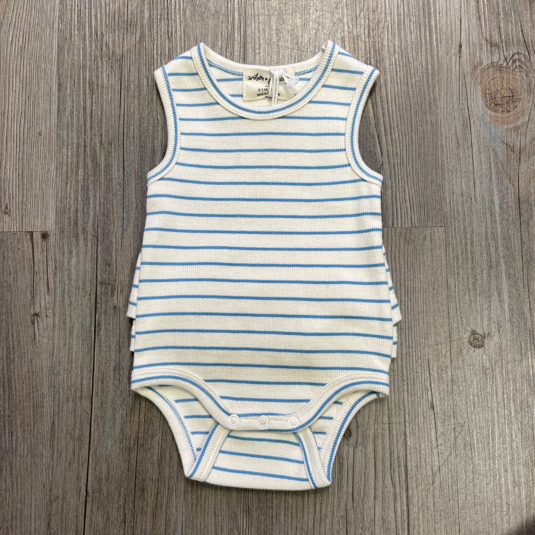 Blue Wilson & Frenchy Organic Ruffle Bodysuit, 0-3M