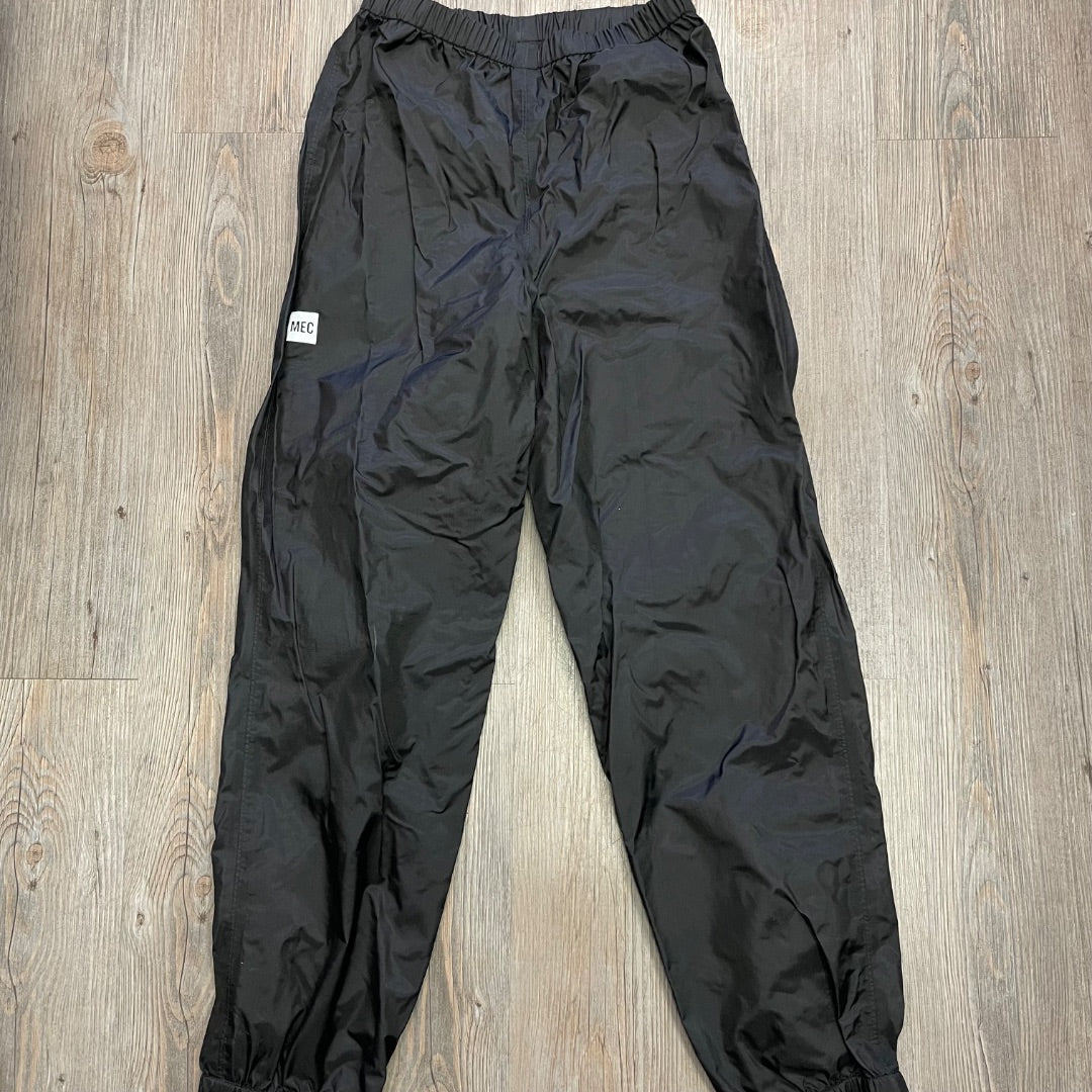 Black MEC Rain Pants, 14Y