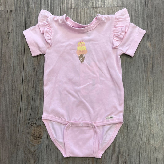 Pink Ice cream Print Minymo Bodysuit, 3M