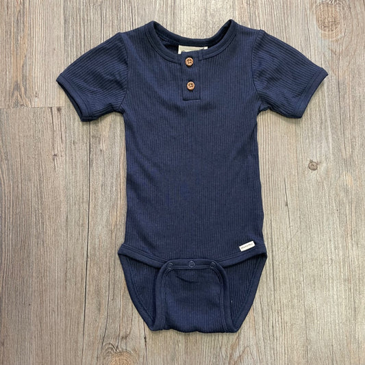 Navy Minymo Rib Bodysuit, 3M