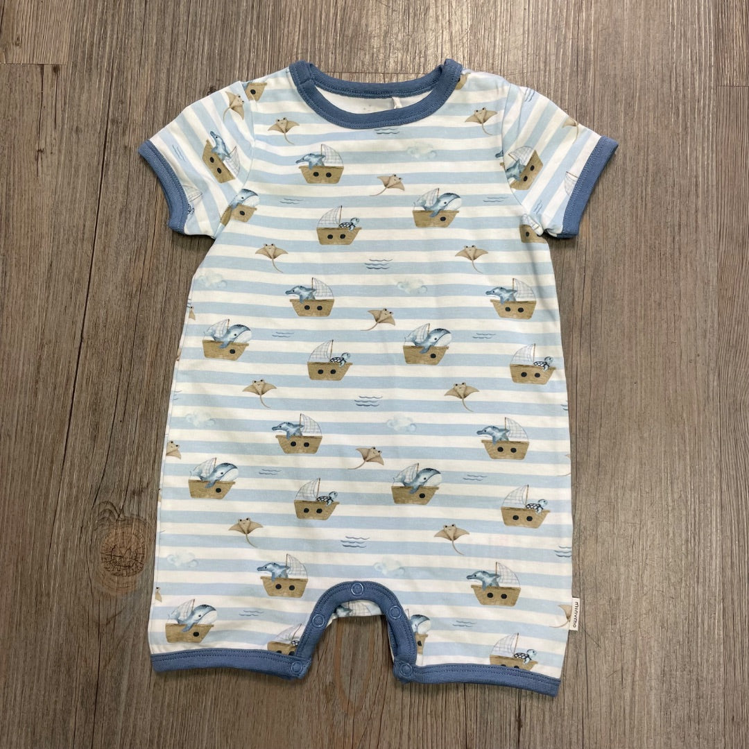 Sea Animals Print Minymo Bodysuit Side Pocket, 3M
