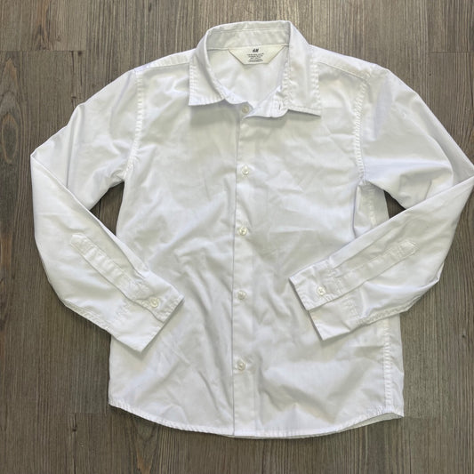 White H&M LS Shirt, 6-7Y