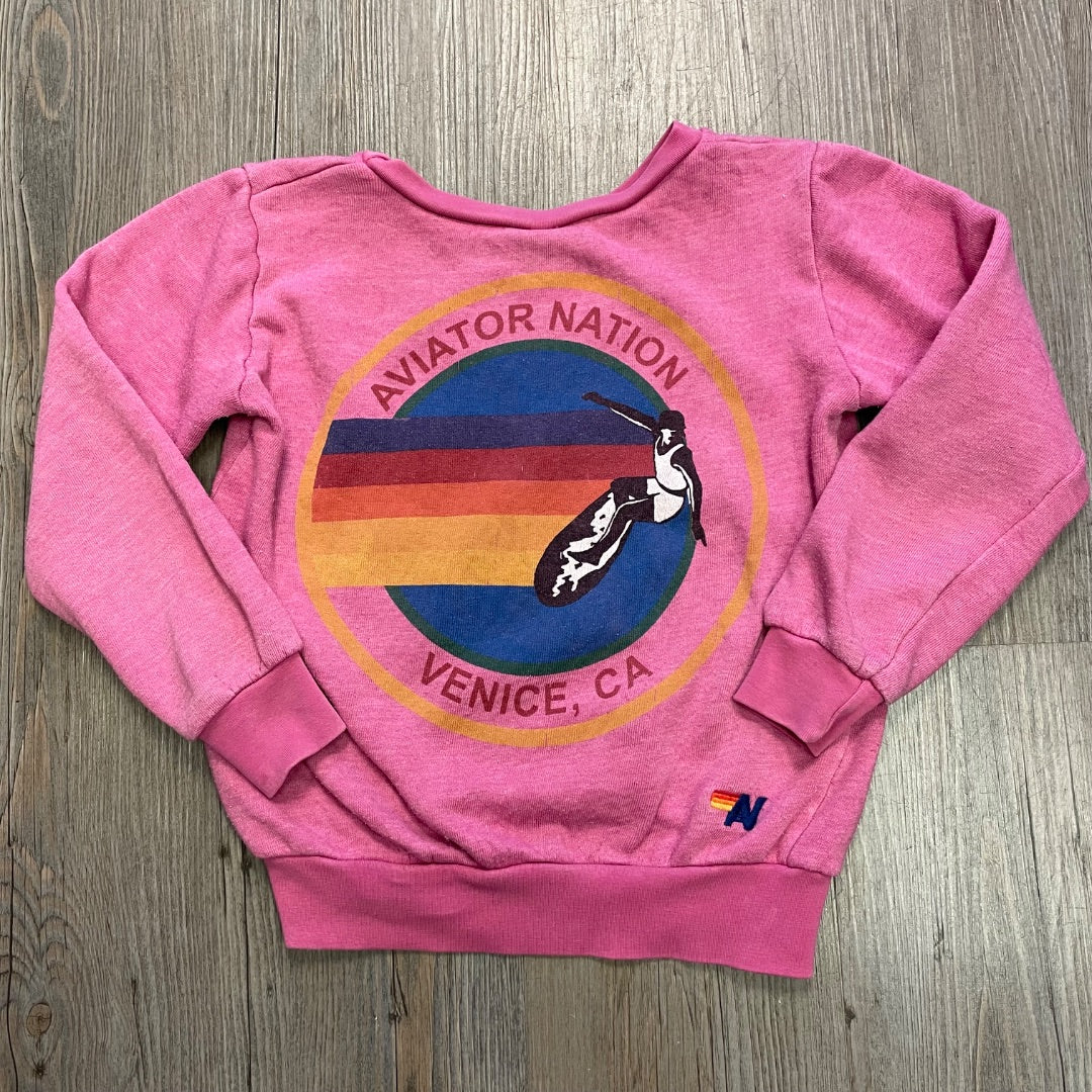 Pink Aviator Nation Sweatshirt LS, 6Y