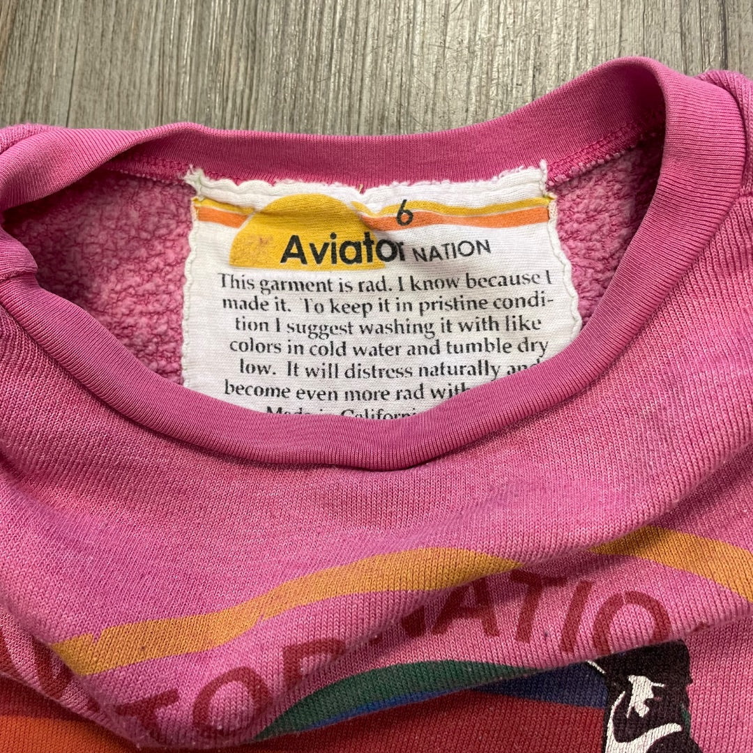 Pink Aviator Nation Sweatshirt LS, 6Y