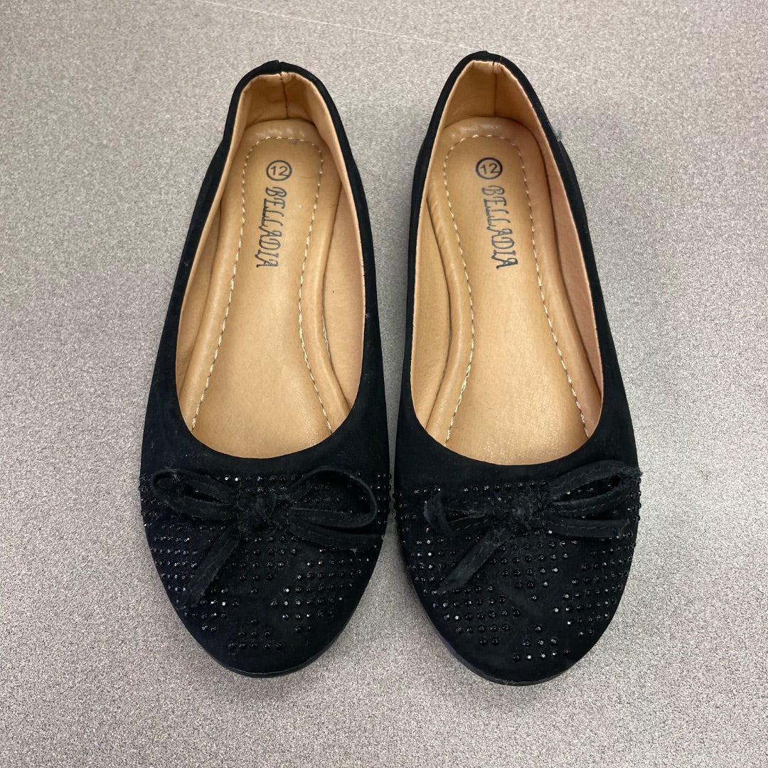 Black Belladia Flat Shoes, 12Y