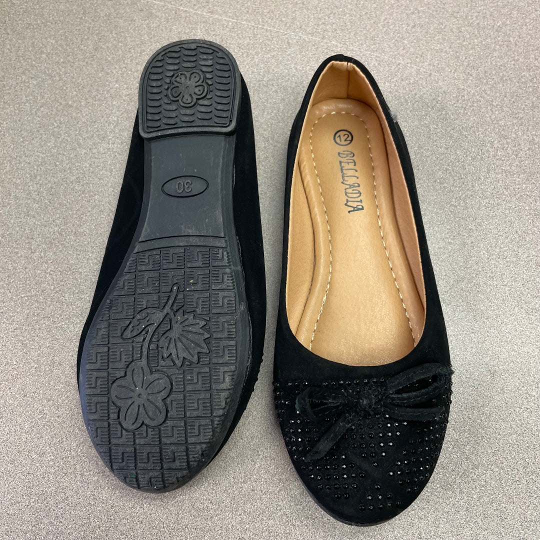 Black Belladia Flat Shoes, 12Y