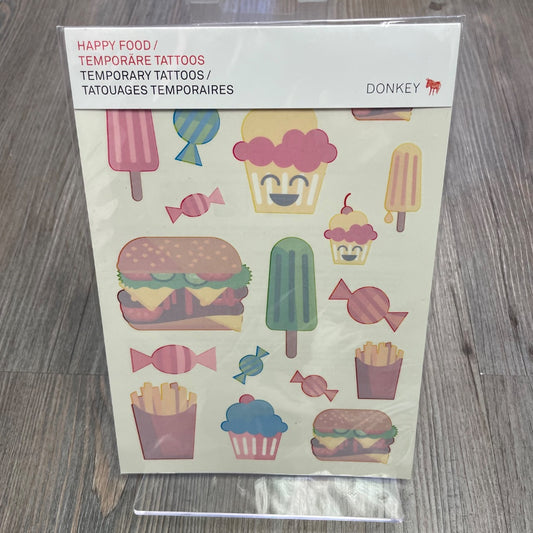Multi Colour  Happy Food Temporary Tatoos