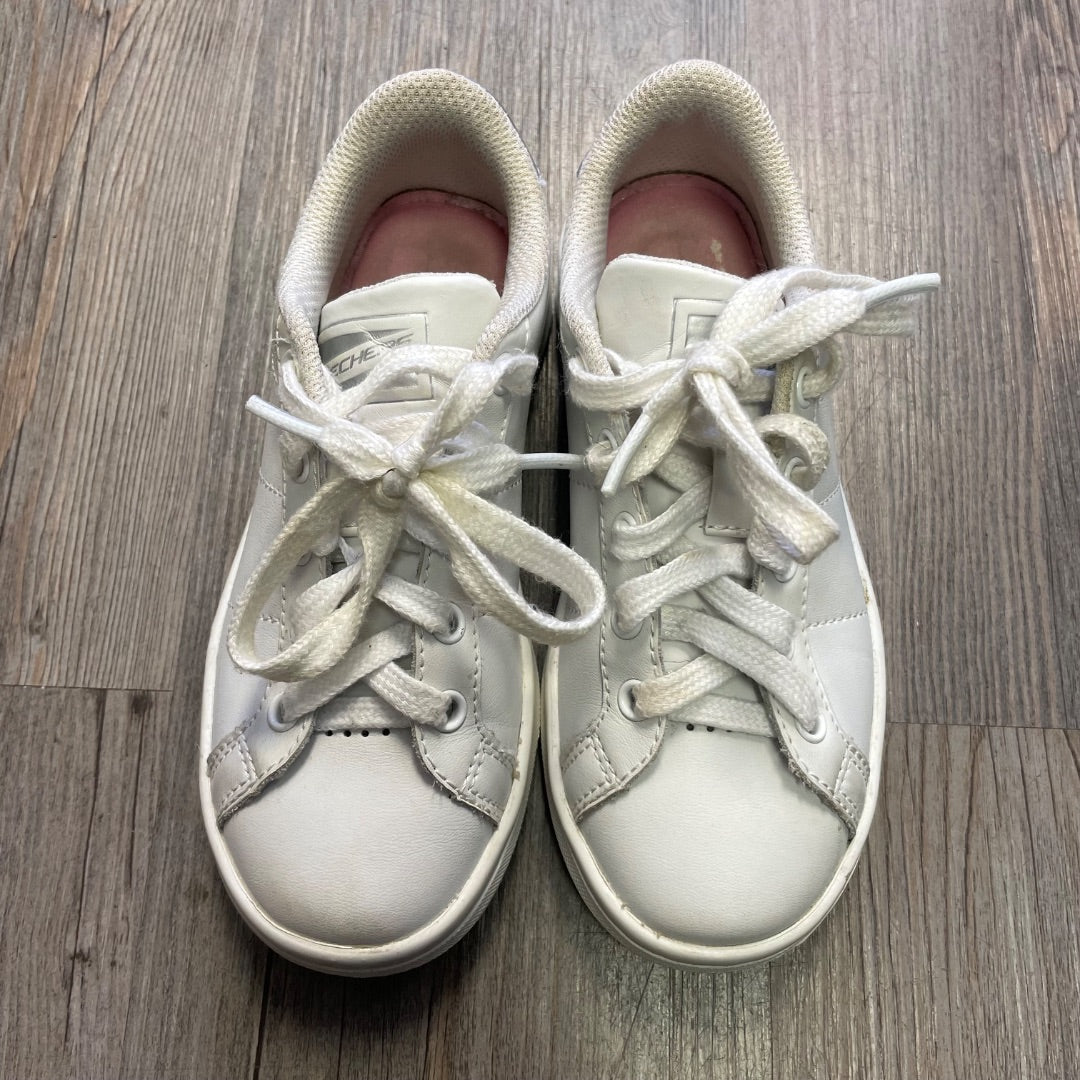 White Skechers Lace Up Shoes, 12Y