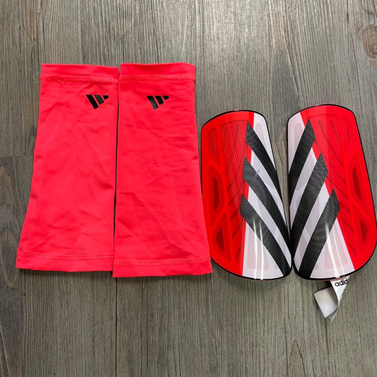 Neon,Black White Adidas Shin Guards, Large