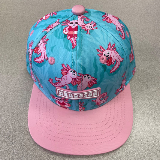 Pink, Light Blue Headster Axolotl Dip Snapback Baseball Cap, 52CM