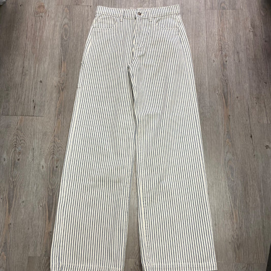 Railroad Stripe Rylee + Cru Buggy Wide Leg Pant, 12Y