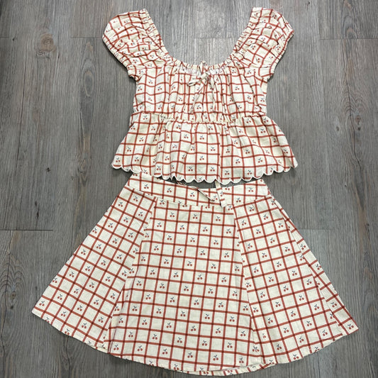 Cherry Check Rylee + Cru Rylan Top+Rachel Skirt, 12Y