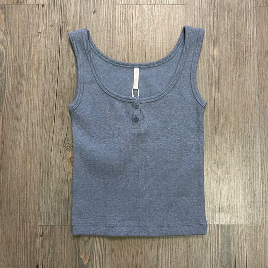 Heathered Marine Rylee + Cru Ribbed Tank, 12Y