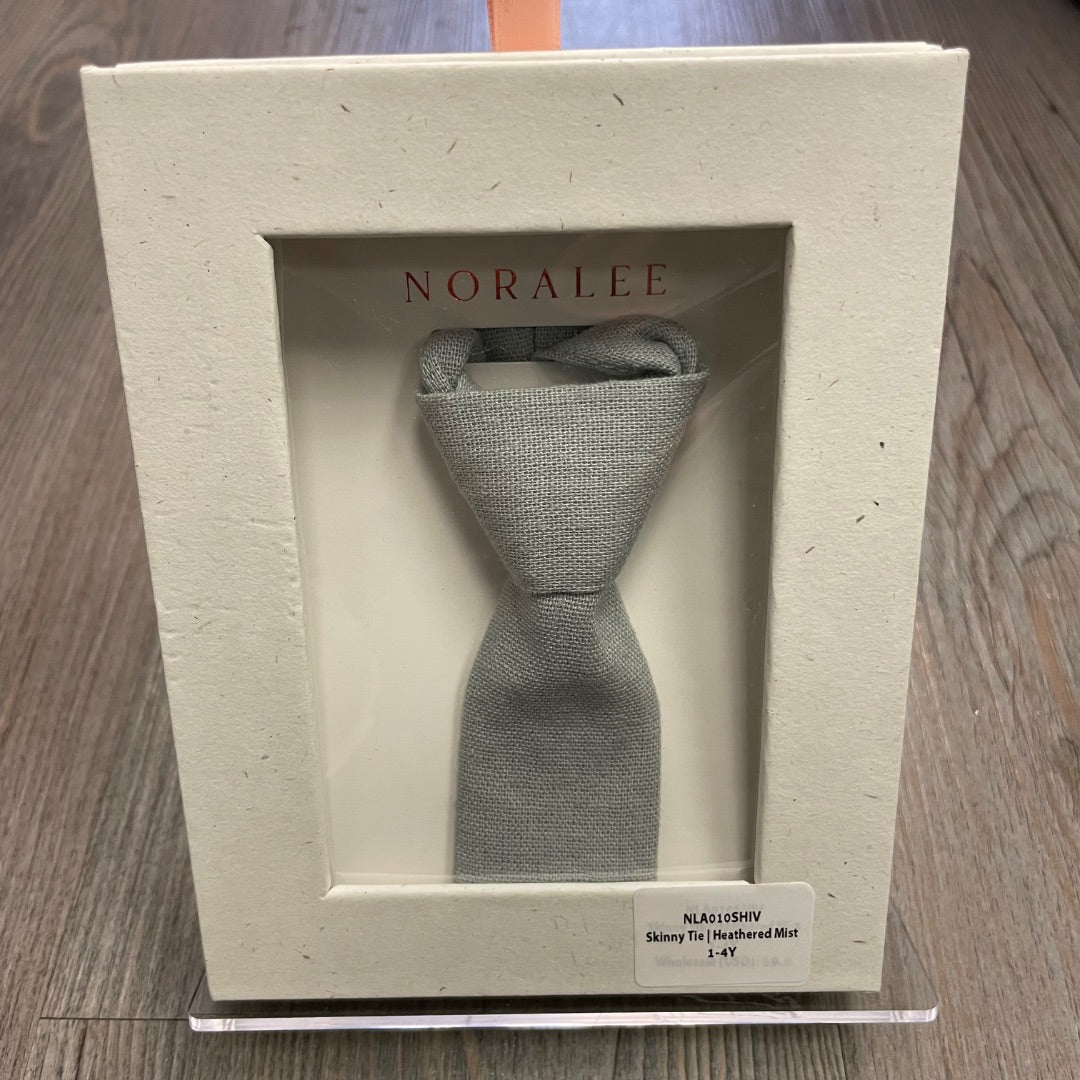 Heathered Mist Noralee Skinny Tie, 1-4Y