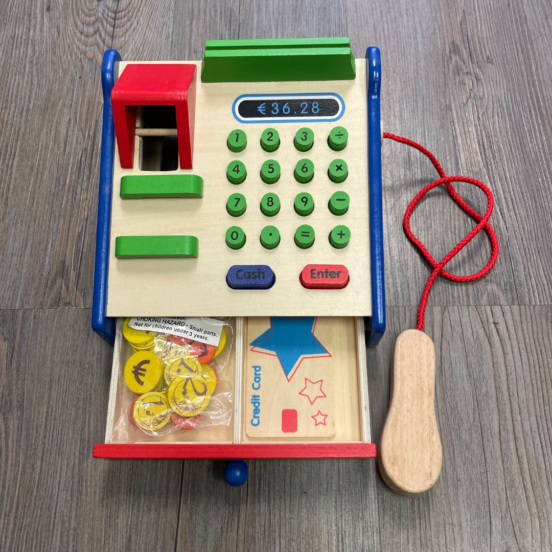 Multi Colour Viga Wooden Cash Register, Pre-owned
