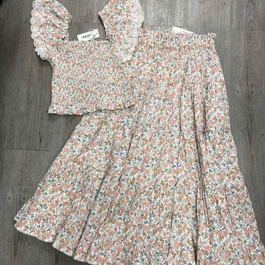Flower Fields Rylee + Cru Ruffle Tiered Maxi Skirt+Zayla Top, 12Y