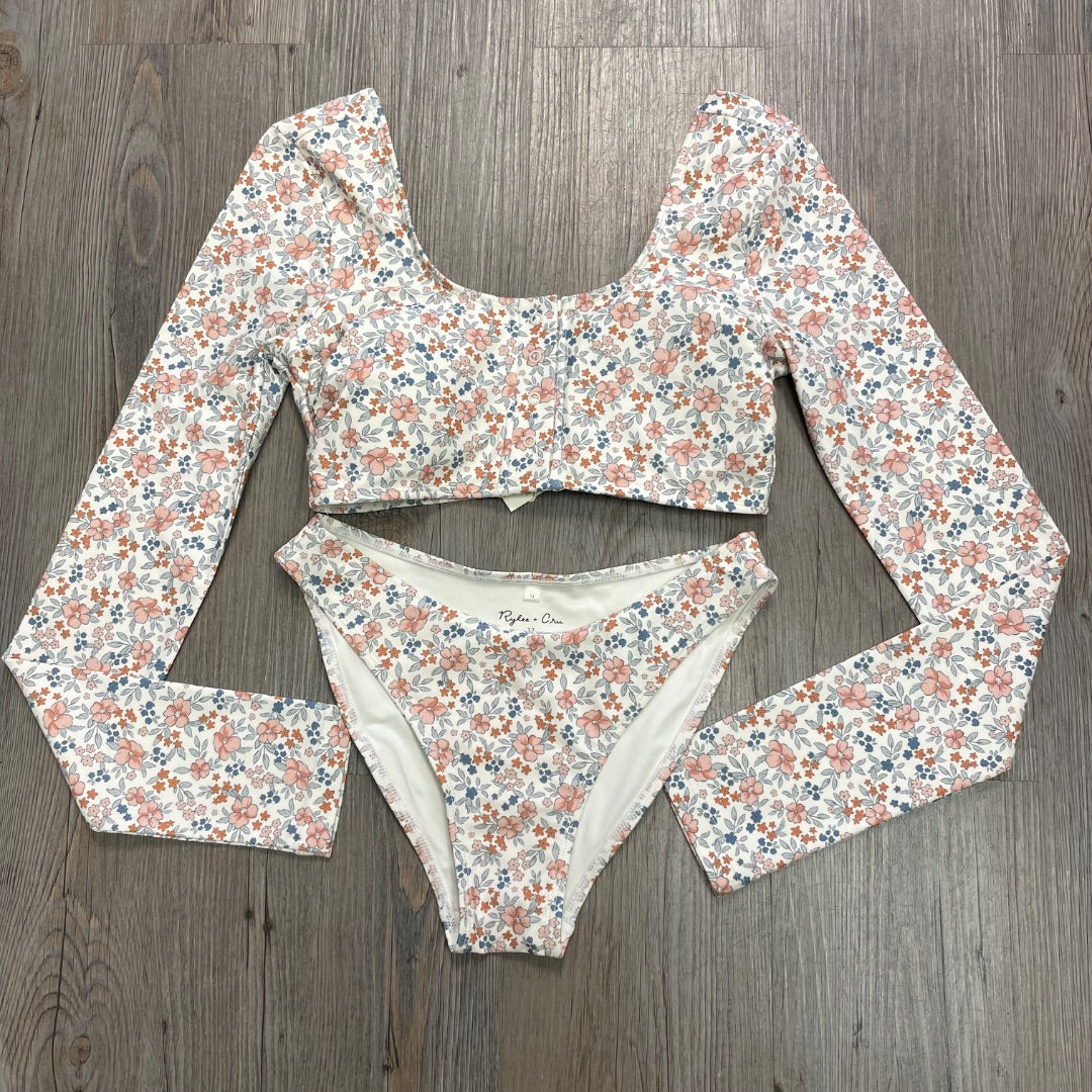 Flower Field Rylee + Cru Long Sleeve Bikini Set, 12Y