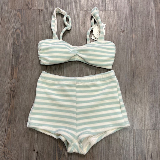 Seafoam Stripe Rylee + Cru Alaya bikini Set, 12Y