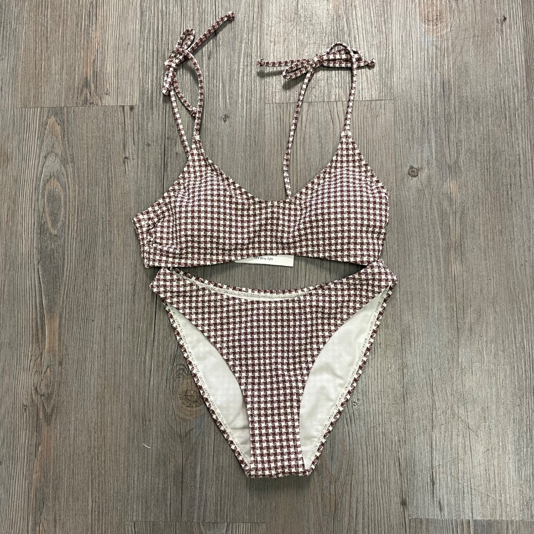 Ivory & Chocolate Rylee + Cru Alba bikini Set, 12Y
