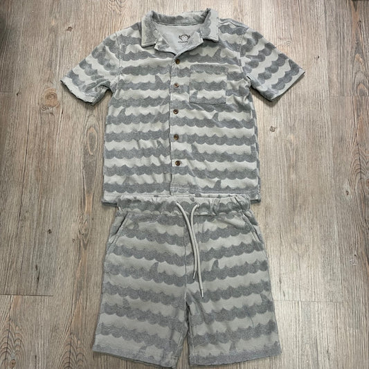 Grey Appaman Terry Resort Shirt Set, 6Y