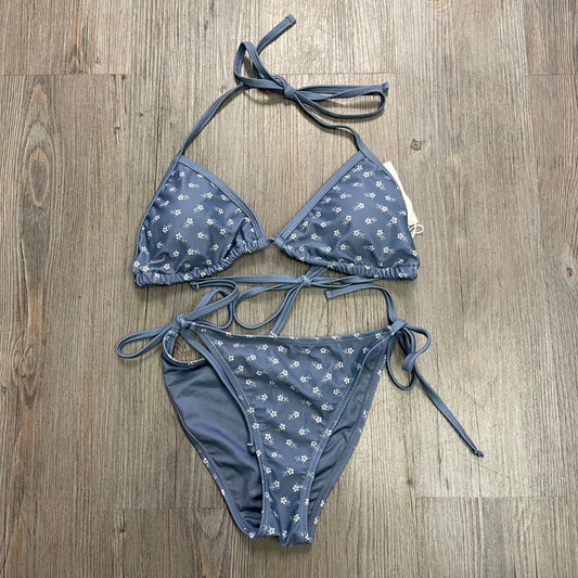 Blue Floral Rylee + Cru Bikini Set, 12Y