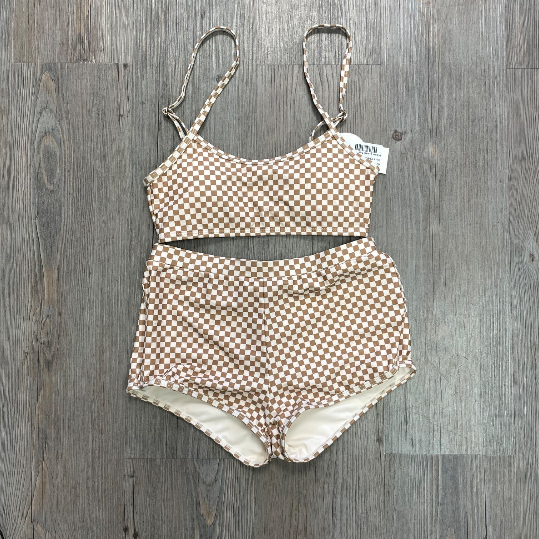 Ocre Check Rylee + Cru Malia Bikini Set, 12Y